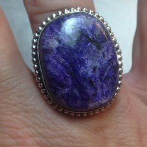 Elegant Charolite Ring